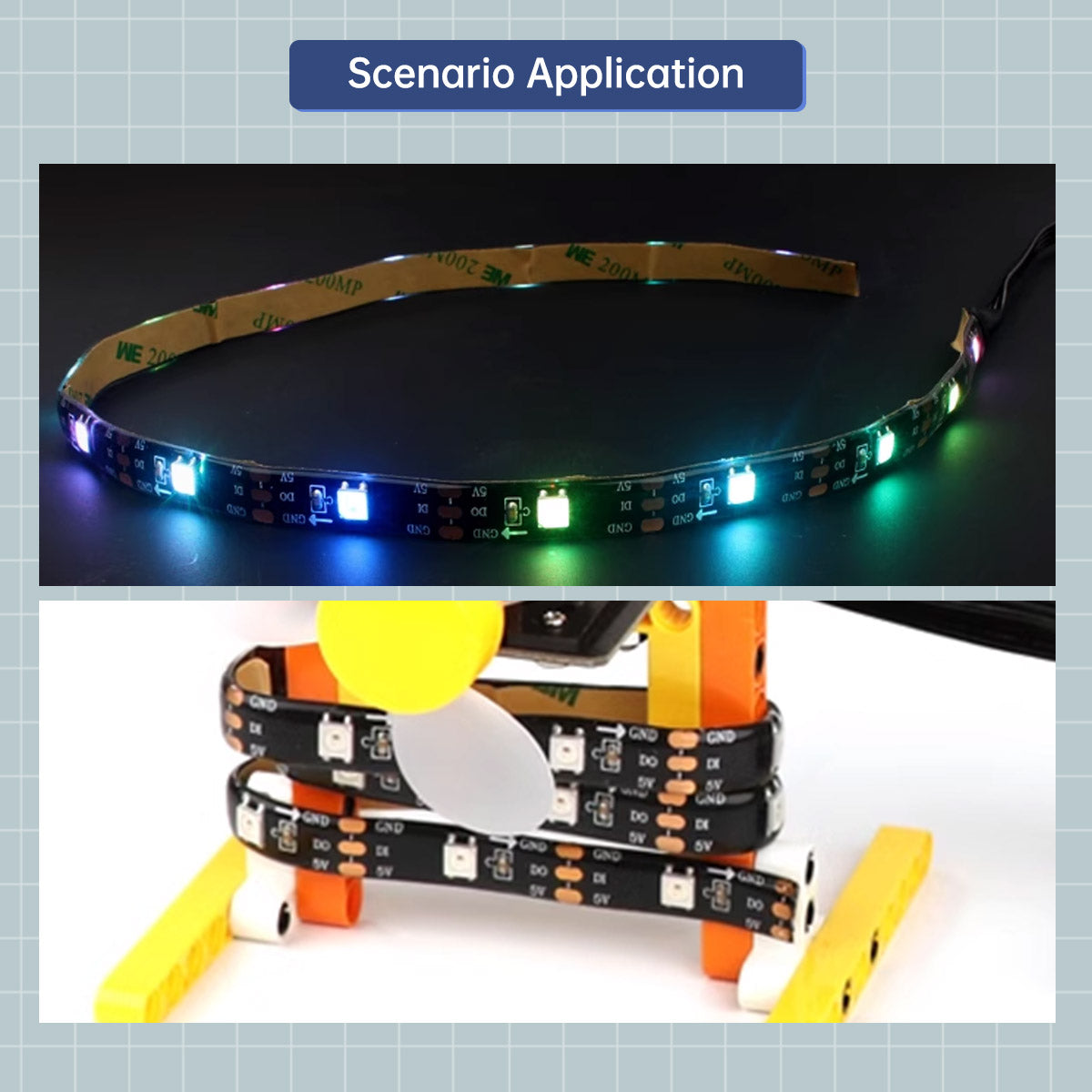 Hiwonder RGB Light Strip Module Compatible with Arduino/ Raspberry Pi/ Jetson Nano/ micro:bit